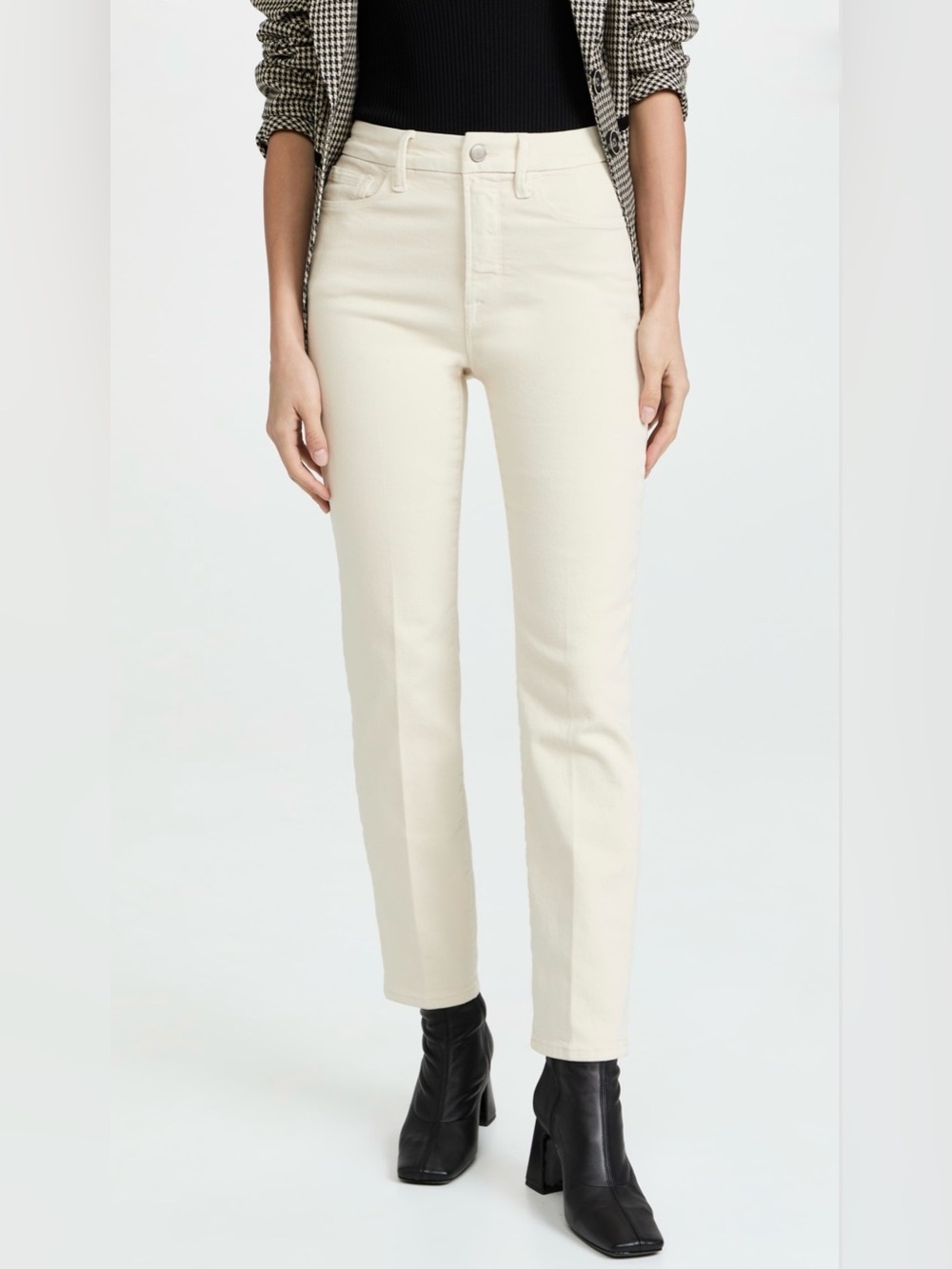 Good American High Rise Straight Jeans Bone Off White Size 4 / 27 GCVF802PT